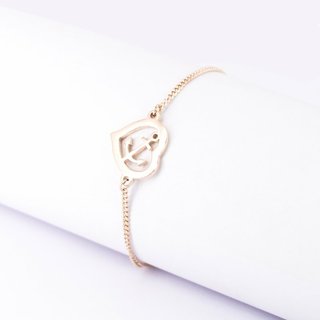 Edelstahl Armband Ankerliebe (rosegold)