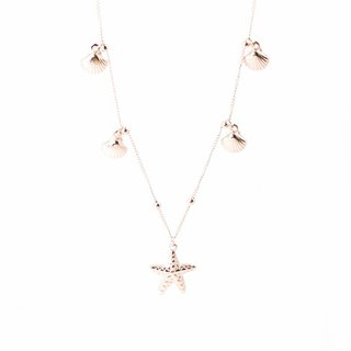 Edelstahl Kette Muschel & Seestern (rosegold)