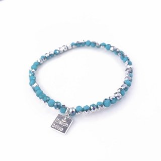 Glasschliff-Armband (aqua/silber)