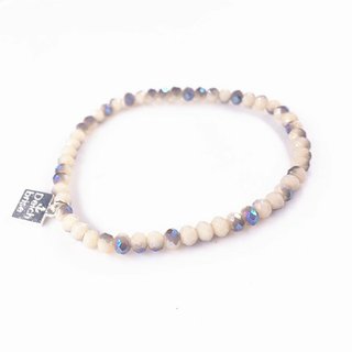 Glasschliff-Armband (beige/grau)