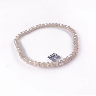 Glasschliff-Armband (beige/silber)