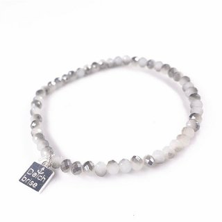 Glasschliff-Armband (grau/weiss)