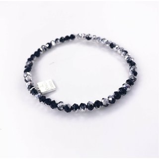 Glasschliff-Armband (schwarz/silber)