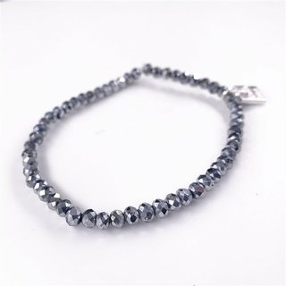 Glasschliff-Armband (silber/grau)