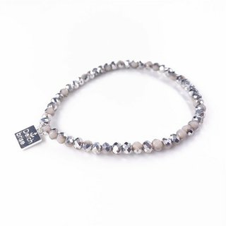 Glasschliff-Armband (silber/grau)