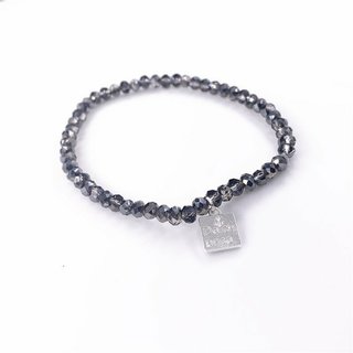 Glasschliff-Armband (silber/grau)